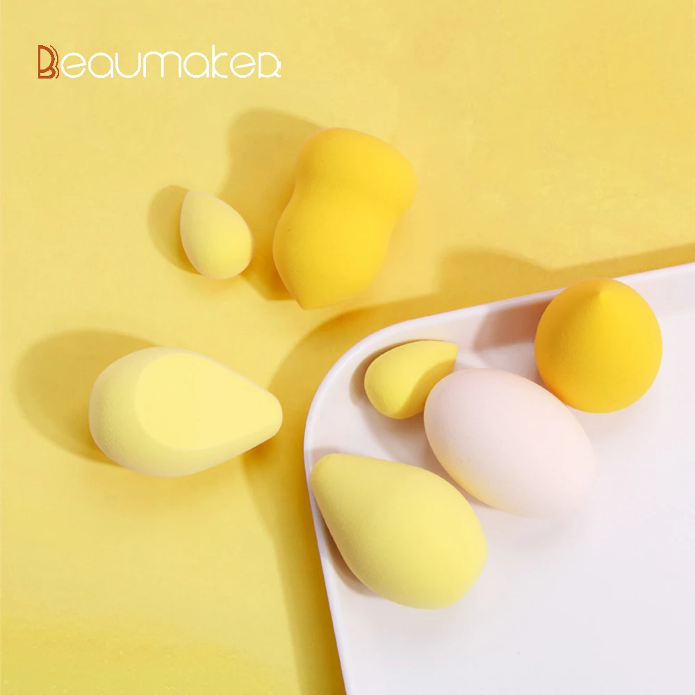 
Powder Puff OEM Private Label organic konjac sponge 7pcs Canned Beauty Sponge Blending Colorful compressed facial sponges 