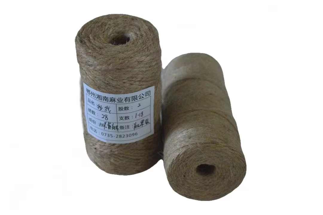 Low price reusable and washable standard quality eco friendly 100% braided jute yarn 28LBS/2PLY