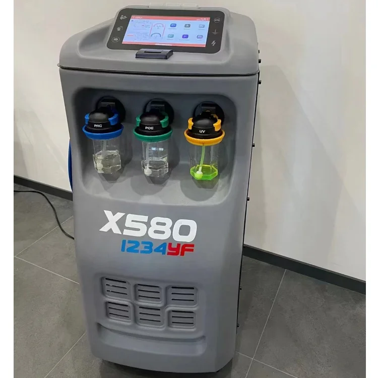 R1234YF Car Automatic AC Recharge Refrigerant Recovery Gas Filling Machine A/C Service Recovery Machine