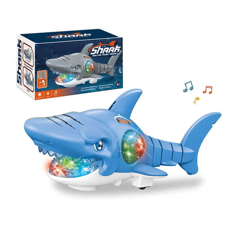 Electric Music Toys Cartoon Big Mouse Shark Toys with Colorful Lights Running Crawling Baby Toy For Kids