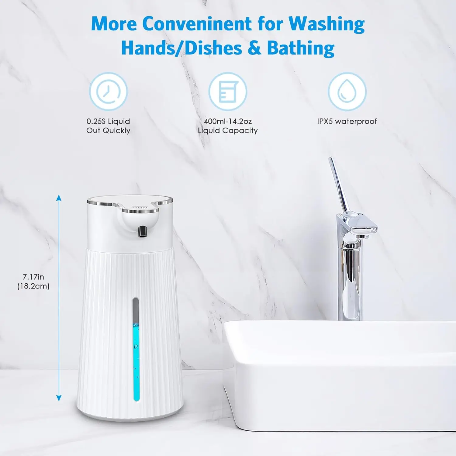 Intelligent Sensor Foam Soap Hand Sanitizer Dispenser Wall-Mounted USB Rechargeable Infrared Automatic Soap Dispenser