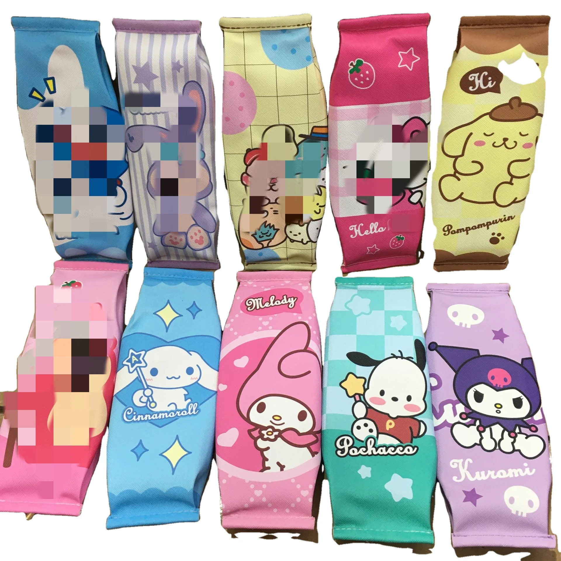 DHF594 Wholesale Sanrioed family pen bag kuromi Melody Pochacco zipper pencil bag stationery prize pencil case