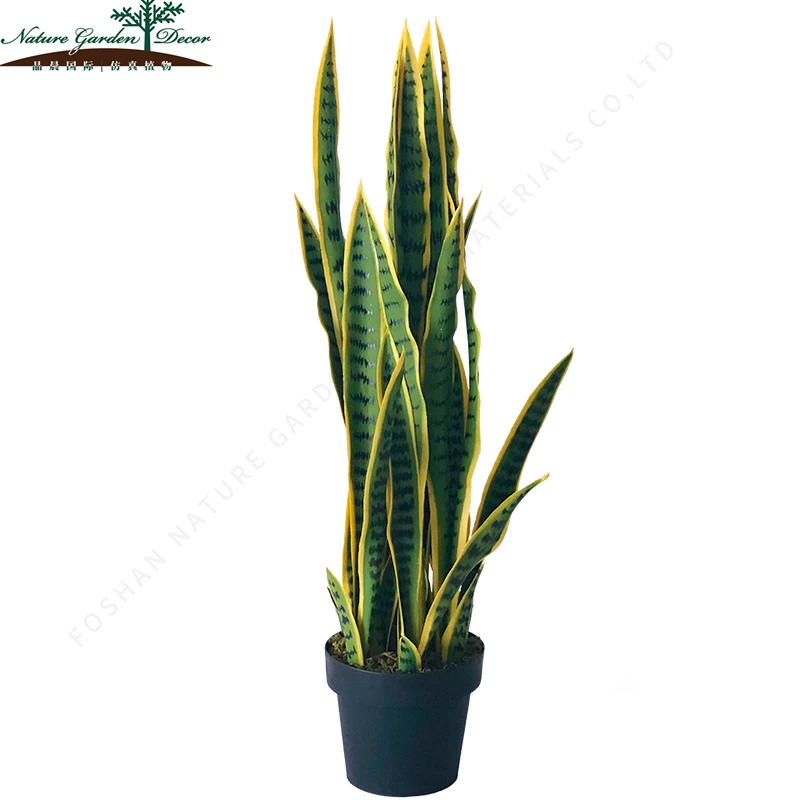 Ручной работы зеленый шелк змея дерево искусственный сансевиерия завод Бонсай поддельные