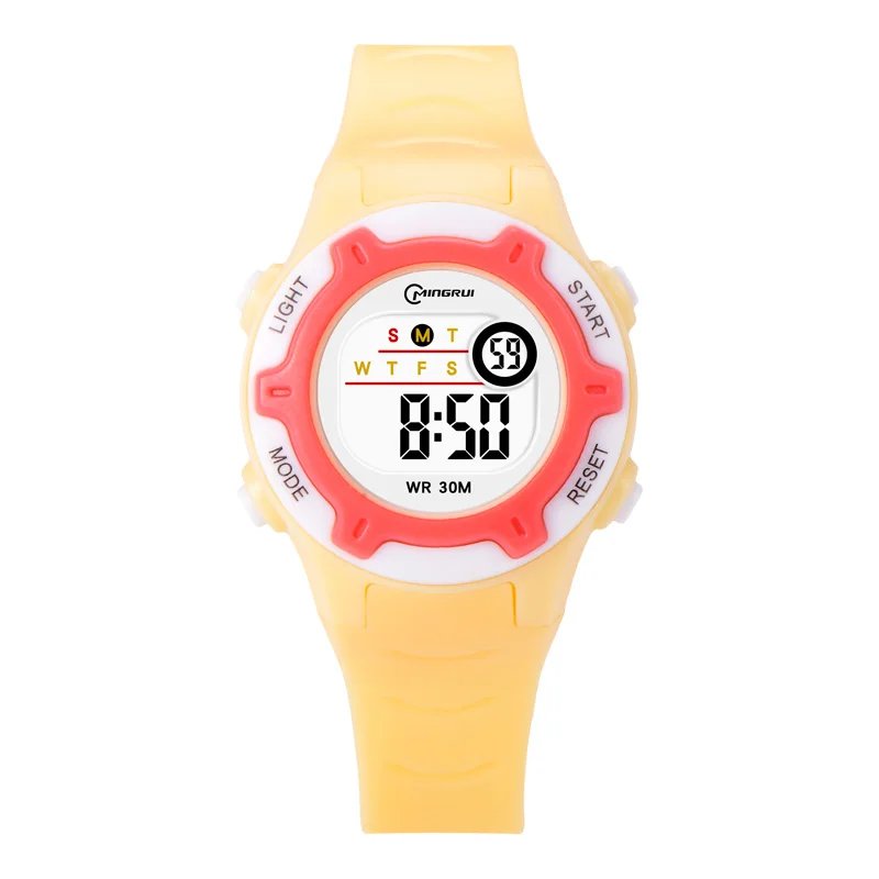 Mingrui 8203 красочные цифровые наручные часы для девочек светящиеся легкие красивые детей