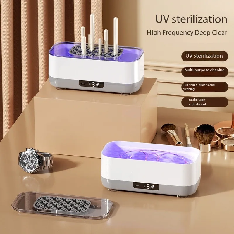 Portable Household Ultrasonic Cleaner Digital Jewelry Watch Cleaner 40kHz Frequency Electric Manual Car Jewelry Path Cleaning