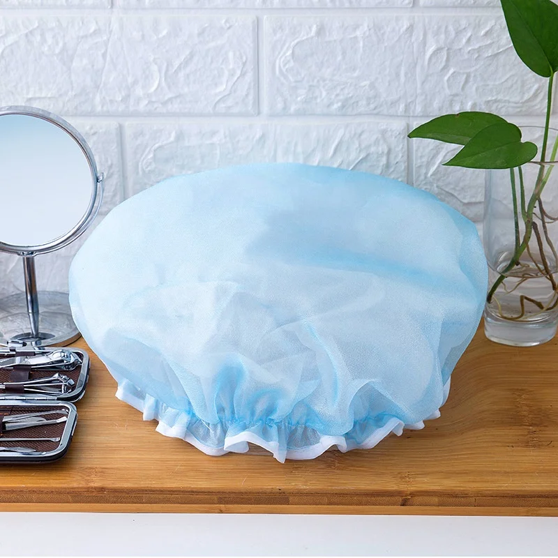 Bathing Cap Double Layer Waterproof Polyester Cotton Hair Cover Multicolor Shower Hats Bathroom Products