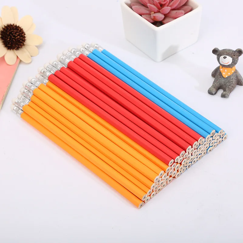 New  Wood Pencil HB Refill 7' Student Pencils  With Erasers Can Be Customized Logo And Colors