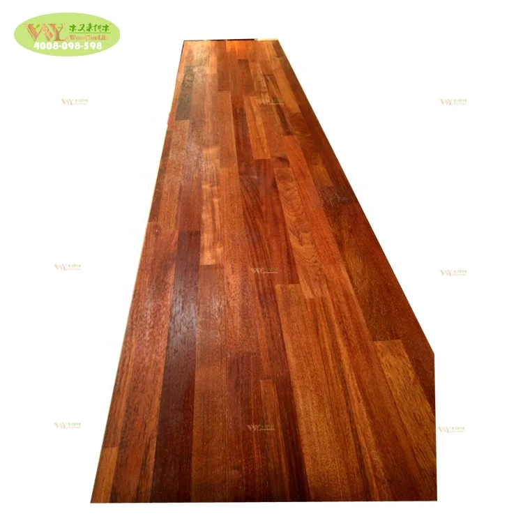 Factory Custom 18MM Merbau Finger Jointed Wood Panel / Multi Function Unfinished Merbau FJL Furniture Panel