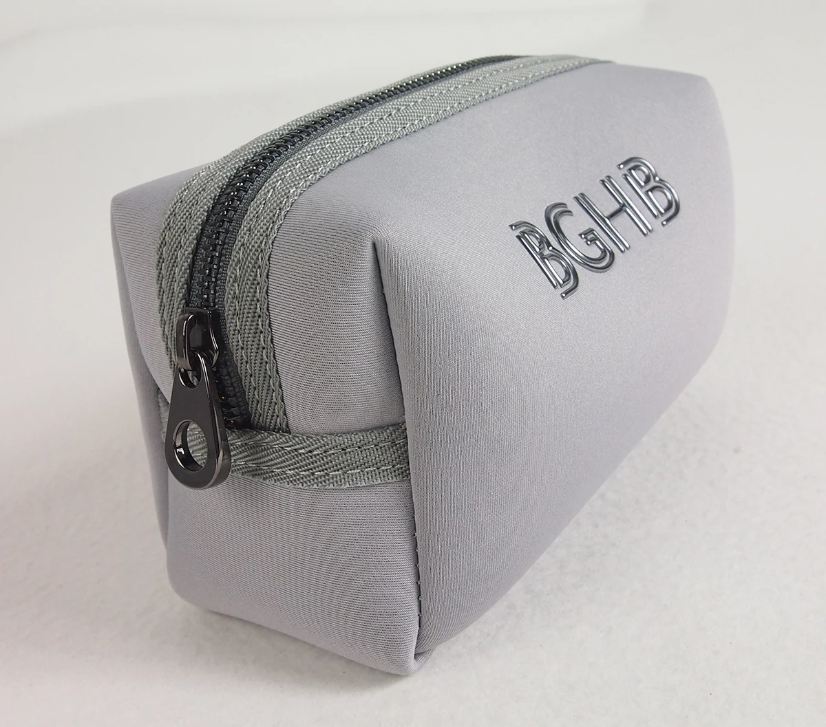 Any size Zipper High Quality Grey Customized Logo Neoprene Makeup bag Pouch travel toiletry Organizer Cosmetic Bag Low Moq