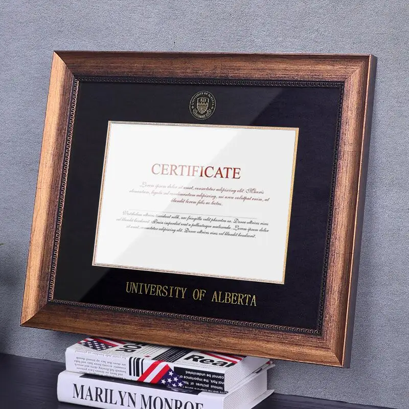 Retro Photo Frame, Double-Layer Cardboard Honor Certificate Authorization Letter Frame, Commemorative Photo Frame
