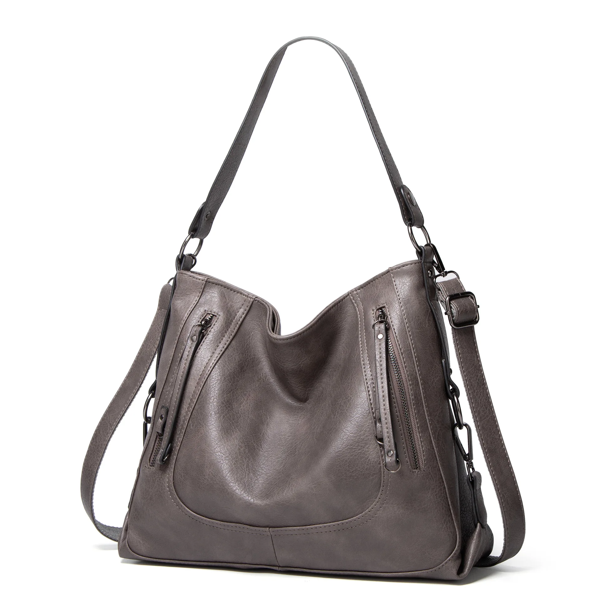 EG085 New high quality pu shoulder bag trendy ladies brown handbags for women