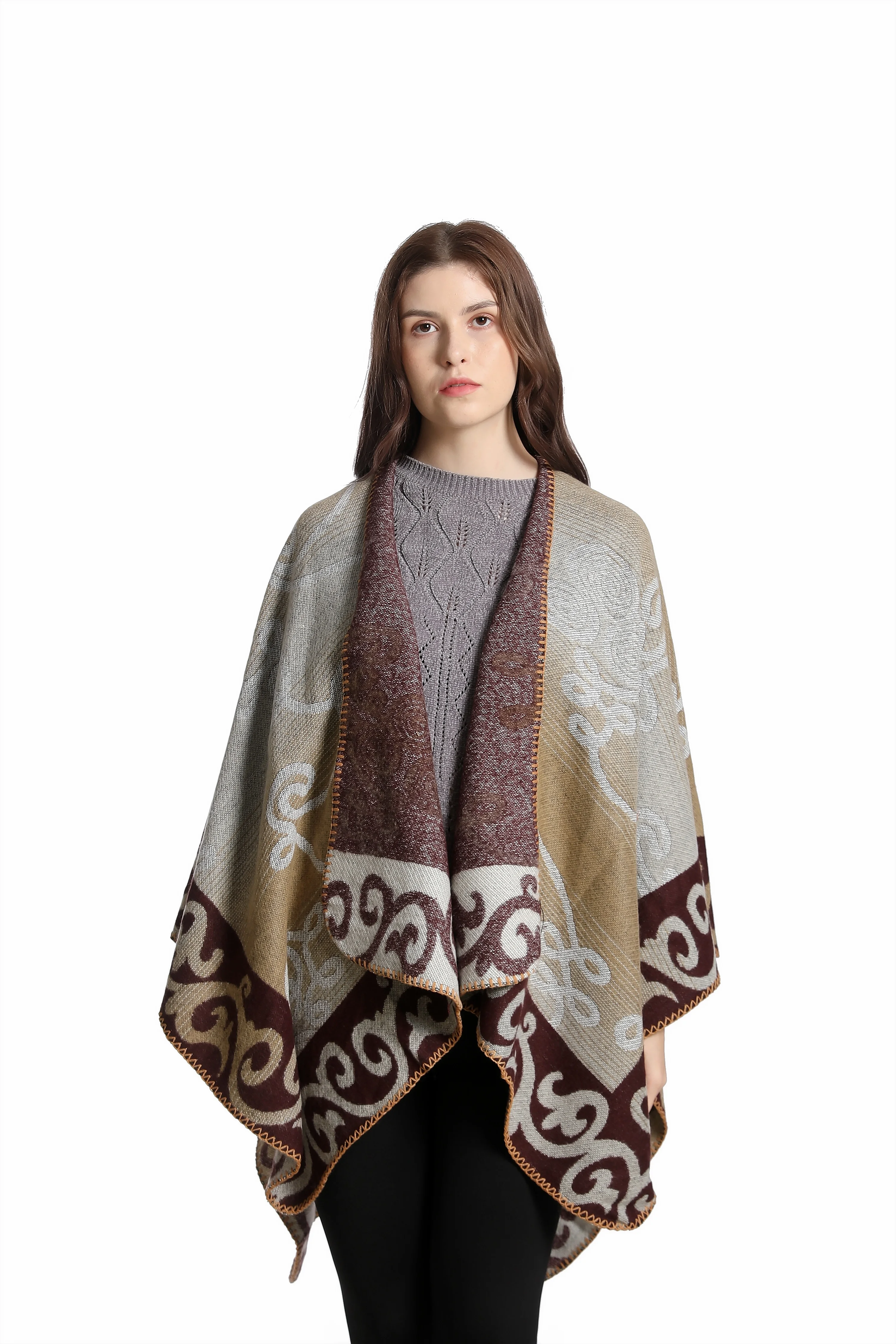 Unisex Style Cashmere Cape New Clothing Ladies Yemeni Men Overweight Bright Hot 4 Colors Shawls Poncho Girls