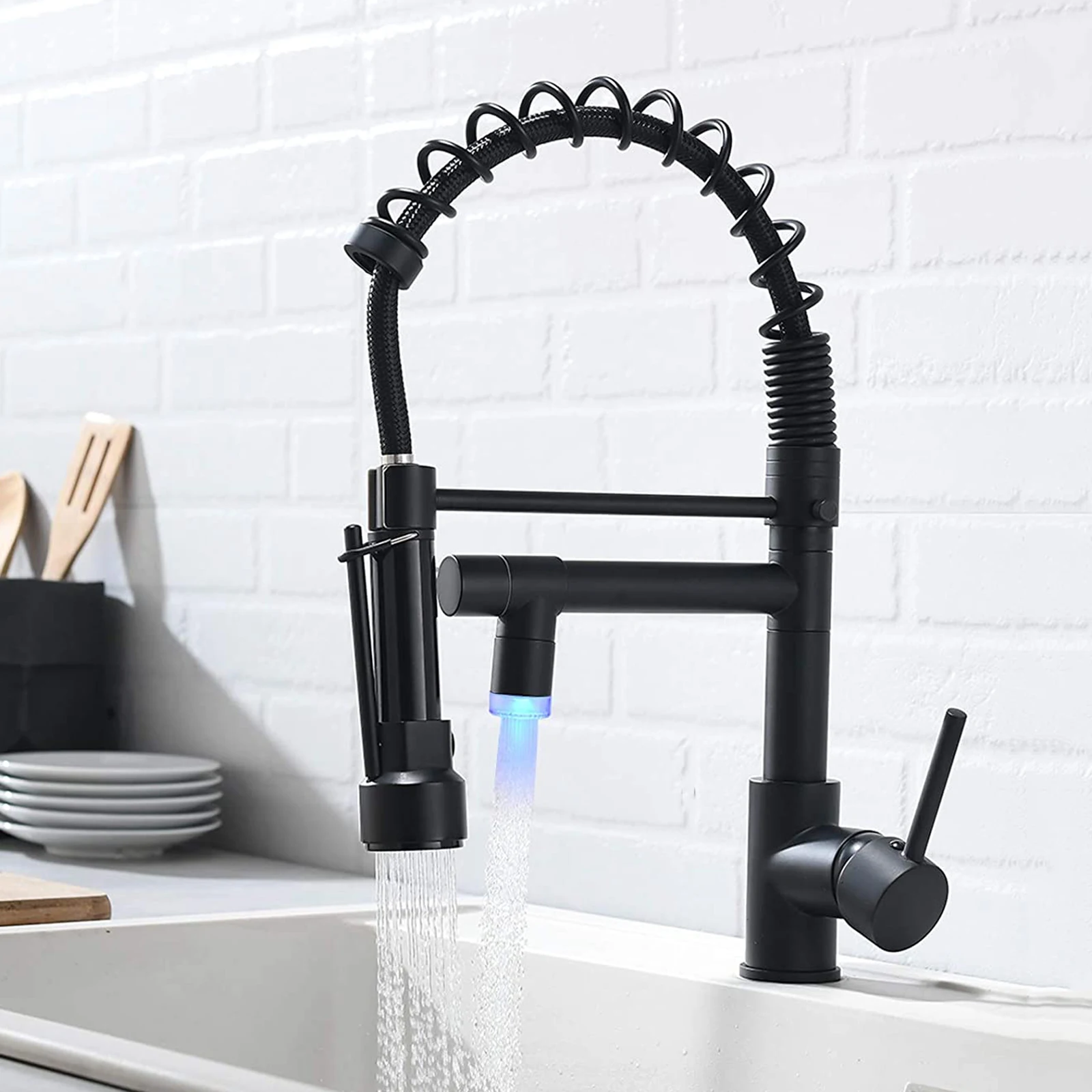 Luxury Design Black Pull Down New Faucet Manufacturer Mixer Taps Contemporary Ceramic Pot Filler Kitchen Brass Dual Handle FLG