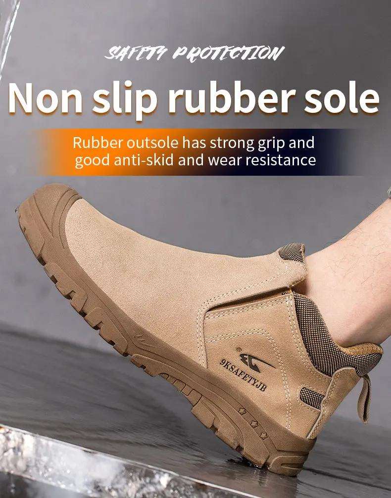 Safety shoes for welding hot selling welding safety boots shoes leather EHS Safety coating machines workshop no lace work boots
