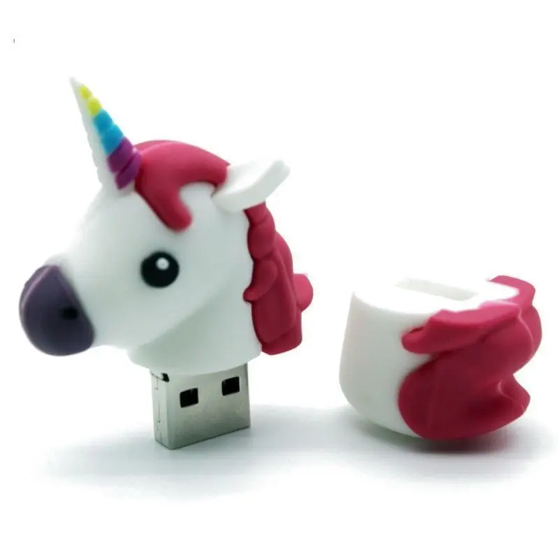 
Promotion Gift Cute Cartoon Character Unicorn Usb Custom PVC Usb Flash Drive 4 GB 8GB 16GB 32GB pen drive OEM 