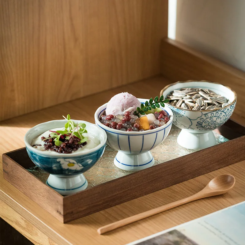 Harmony Home Decoration Lovely Ice Cream Vinegar Snack Underglaze Colored Ceramic Sushi Bowl