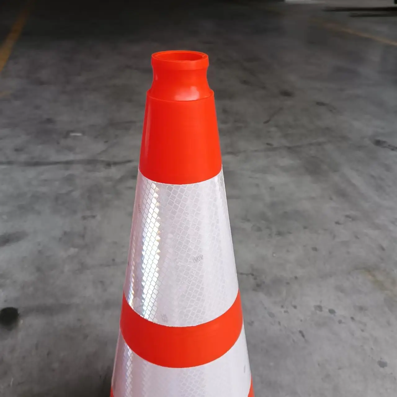 High-Visibility Orange Traffic Cones with 3M Reflective Collars - 28-inch