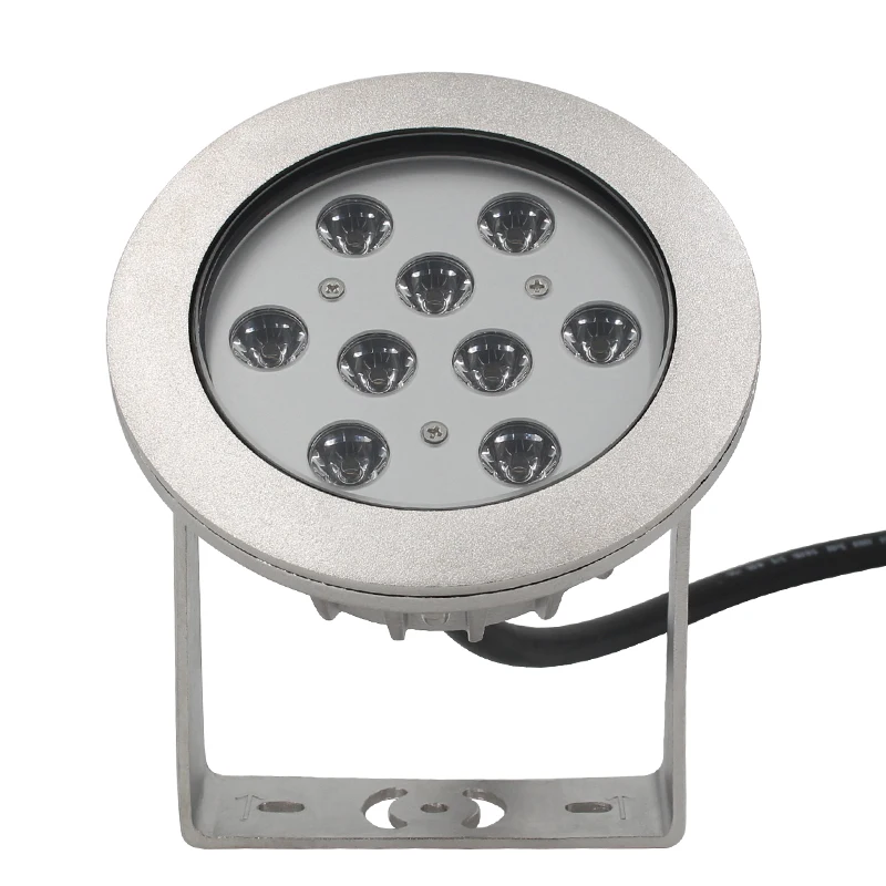 Hot Sale IP68 9W RGB 3in1 Blue Red Lamp Low Voltage LED Underwater Spot light RGB 3in1 Outdoor Water Fountain With Tripod