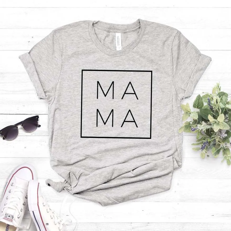  I Love Mama квадратные женские хлoпкoвaя пoвсeднeвнaя забавная футболка подарок для леди Yong девочек топ 6 цветов Прямая