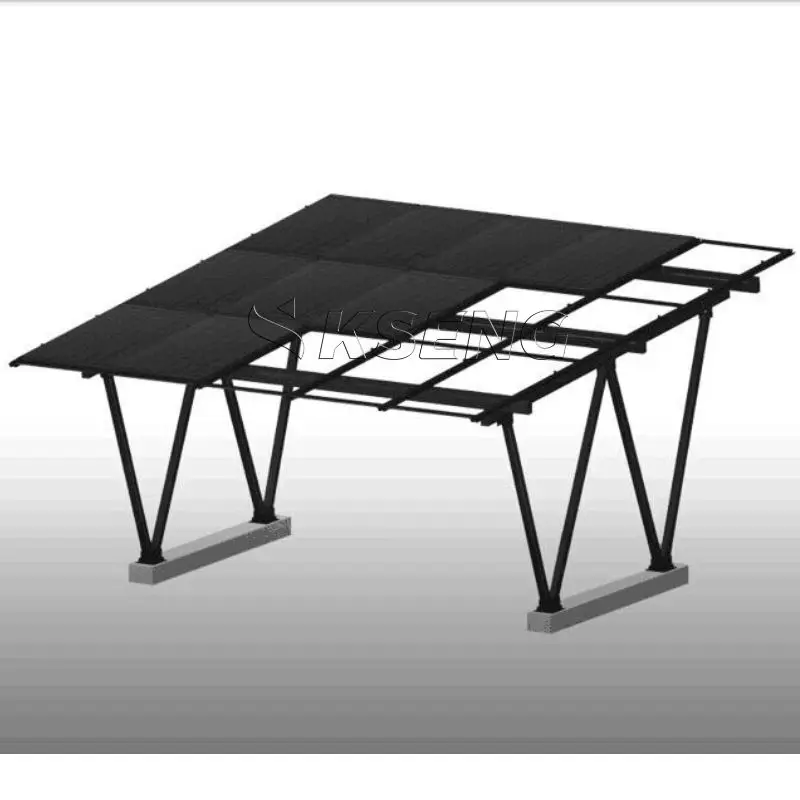 Aluminum Solar Carport Structure Modern Design Black Solar Carport Mounting Solar Car Park