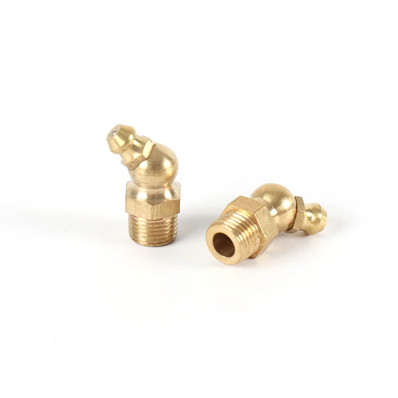 Nickle Plated Iron Straight 45 Degrees 90 Degrees steel M6 M8 M10 M12 Brass Grease Nipple Fitting