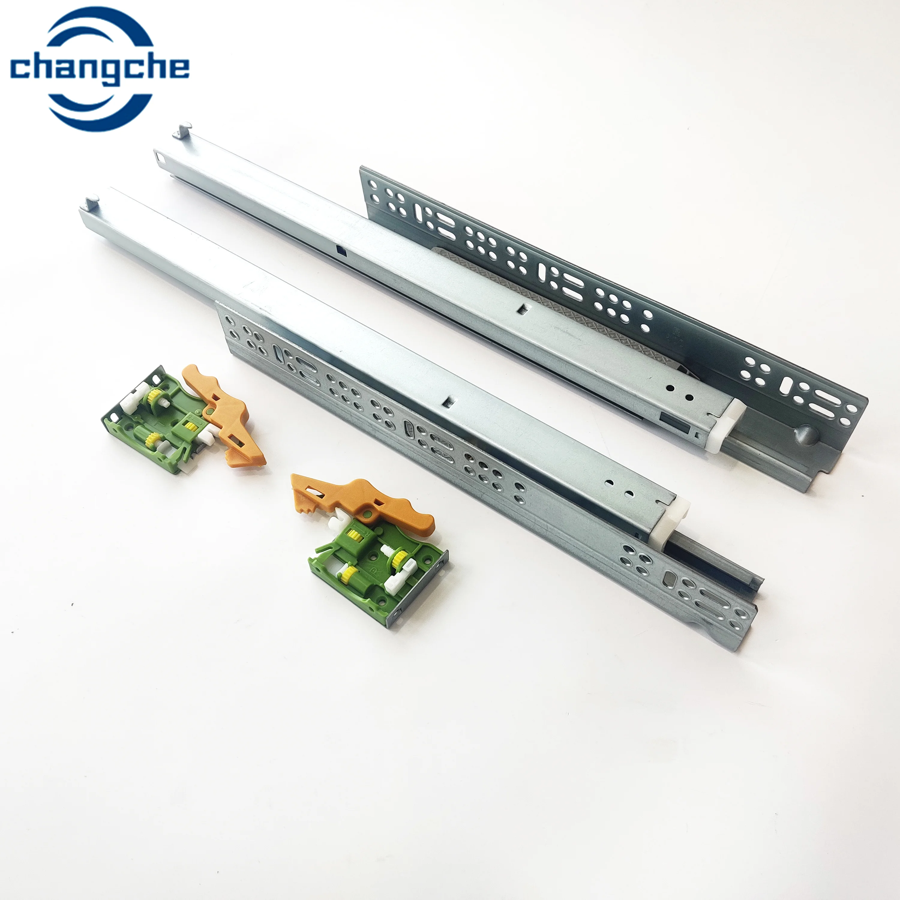 Two-Section Bottom Installation Hidden Soft-Close Drawer Slides