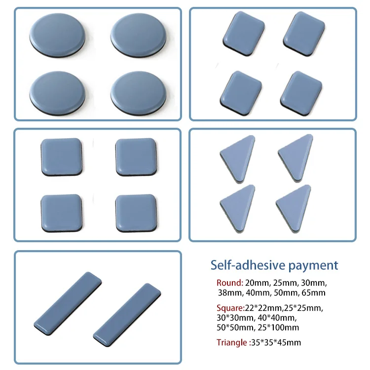 Deson furniture sliders 20pcs 1inch Square Furniture Glides with Nail for Carpet Tile Hardwood