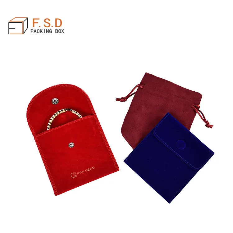 FSD 2022 New Arrivals Small Leather Gift Pouch Jewellery Pouch Envelope Velvet Drawstring Pouch