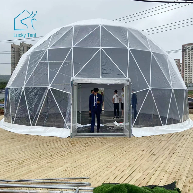 100 seater tent event party wedding outdoor tents trade show reception dome tent with double open glass door