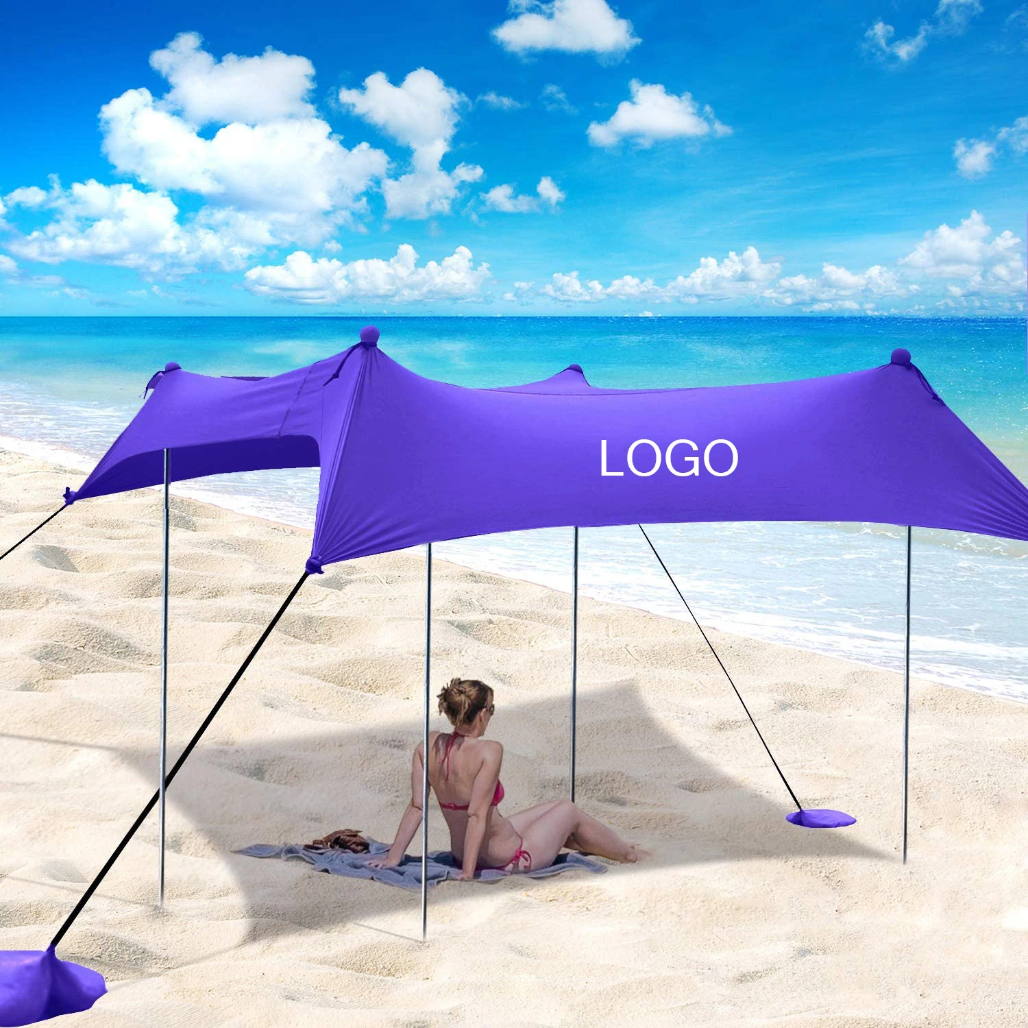 KUDI Family Pop Up Beach Shade Canopy Tent Sun Shelter,Waterproof,UPF50 UV Protection,Large & Portable Shelter Tarp