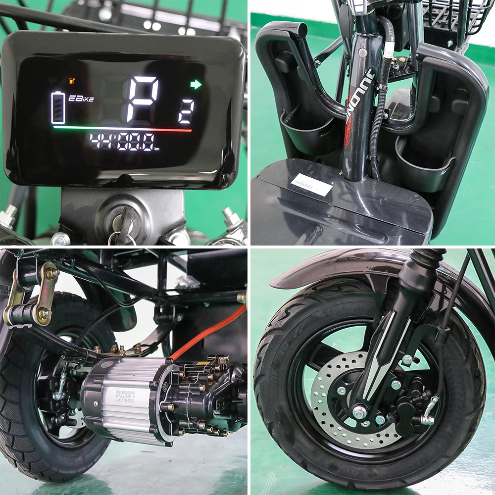 Wholesale 14 Inch Electric Cargo Tricycle Motorcycle 600W 48V E-Bike 3 Wheels Electric Bike