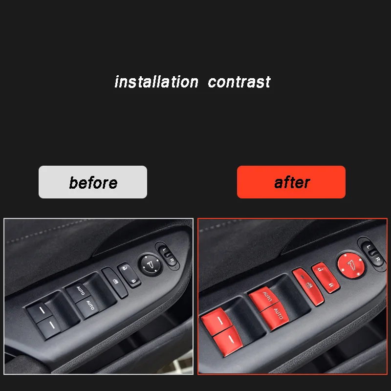 car button sticker for honda civic 2016-2021 1oth engine start stop button window lifter switch kit electronic handbrake cover