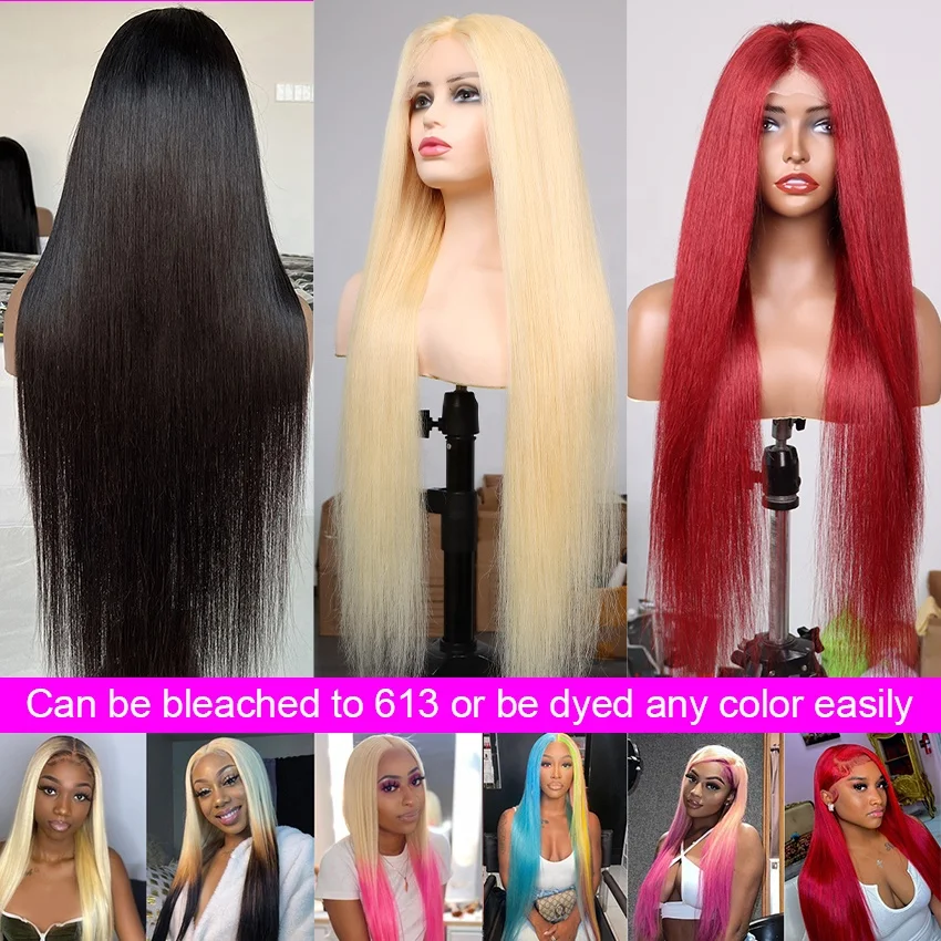 Wholesale 200 Density Wigs Human Hair Lace Front Brazilian HD Lace Frontal Wig Cheap Natural Bone Straight Human Hair Wig