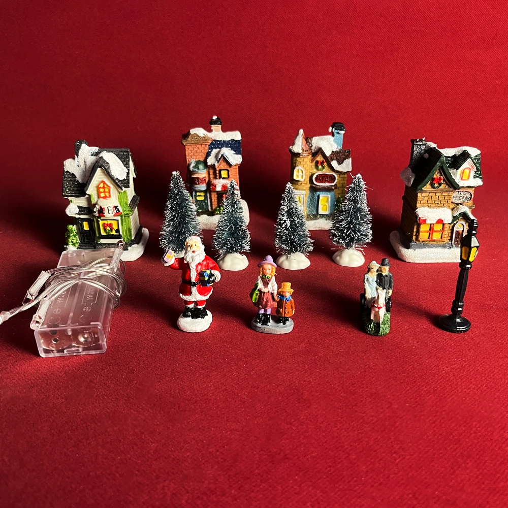 2022 новые рождественские украшения креативный набор из светящейся смолы рождественский дом Санта-Клауса Рождественская деревня с подарочной коробкой