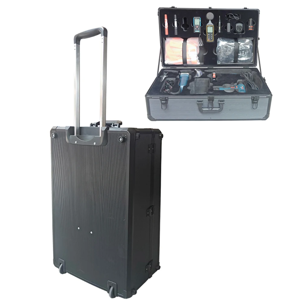 Eva foam electronic rolling hard equipment travel protective lockable trolley aluminum instrument case with wheels