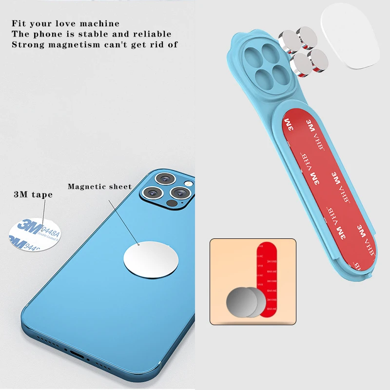 Aluminum Side Mount Clip on Monitor Laptop Expansion Bracket Phone Stand Magnetic Suction Mobile Phone Holder