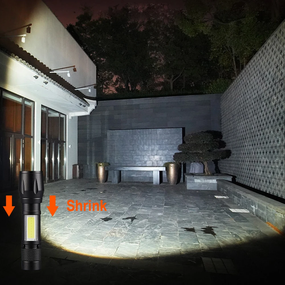 Harden Rechargeable Aluminum Alloy Small Led Torch USB Charge Mini COB LED Flashlight 400mAh Li-ion