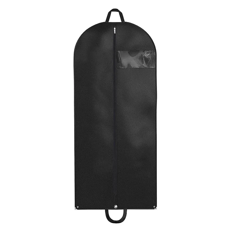 Custom Logo suit bag non woven Canvas White Cotton Fabric Garment Bag dustproof suit cover
