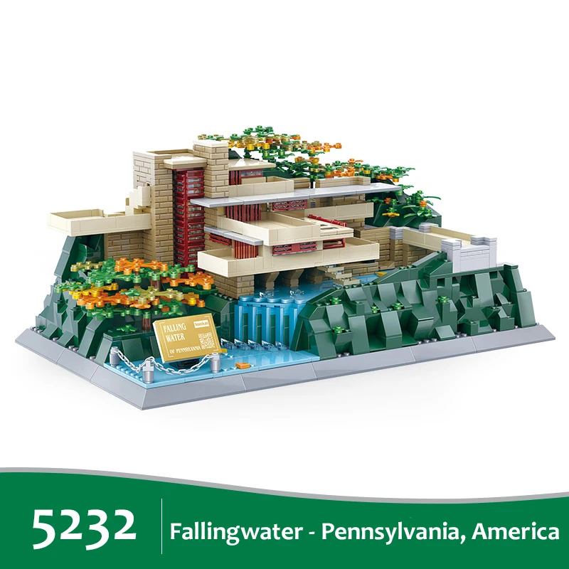 5232 Fallingwater штат Пенсильвания американские строительные аттракционы маленькие частицы сборка строительных блоков Набор кубиков детская игрушка унисекс