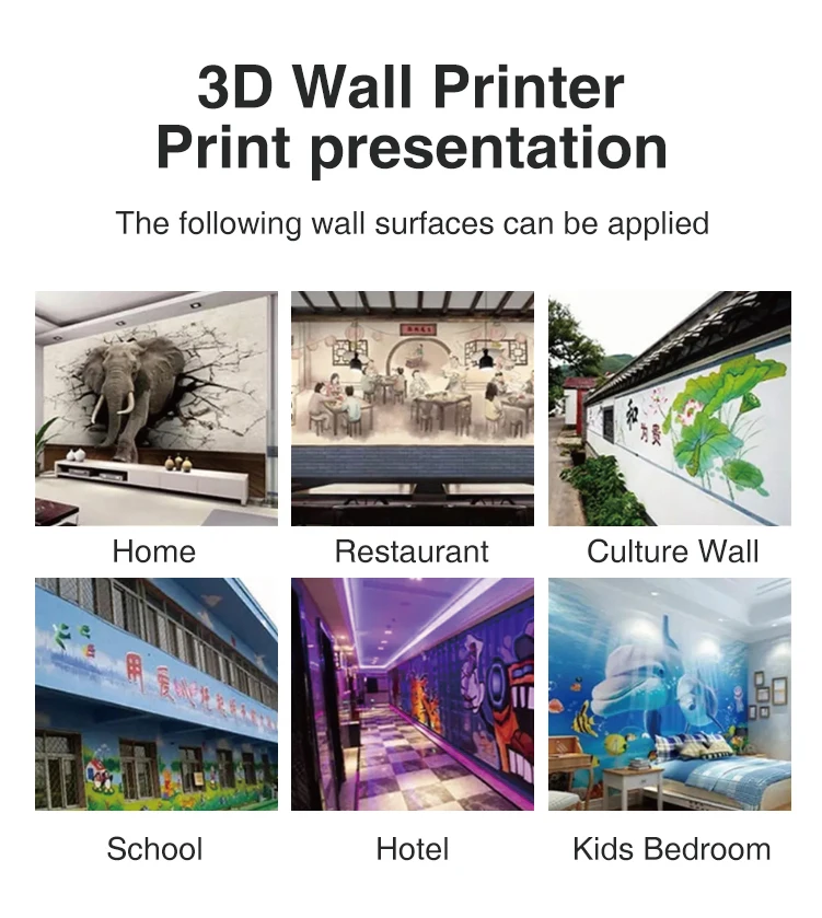 UV Ink Automatic 3D Vertical Wall Painting Printer Device Equipement Wall Printer