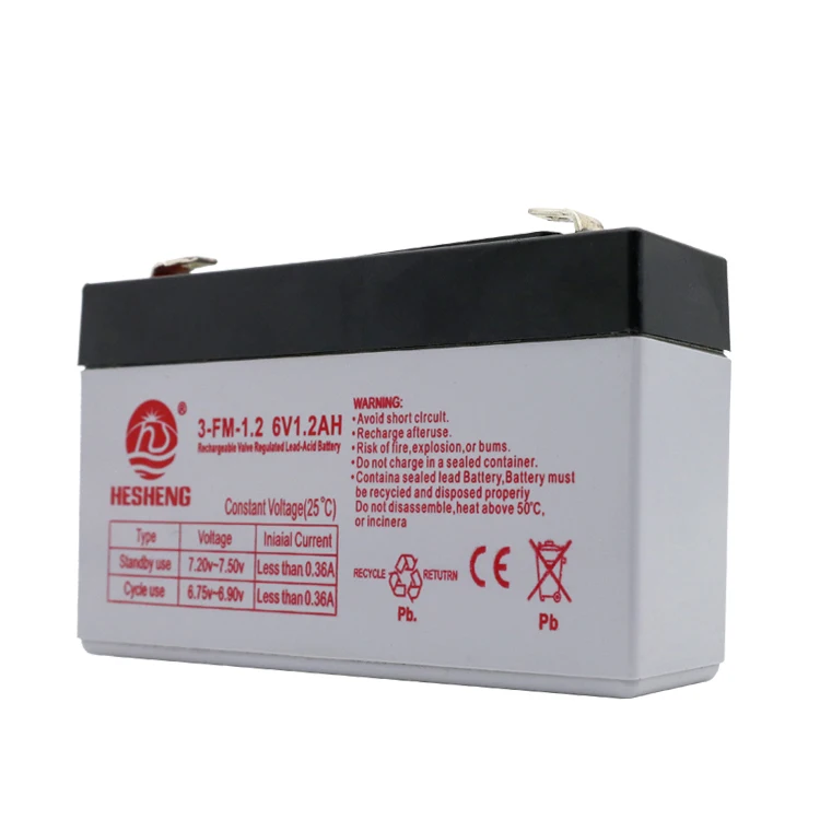 Factory Direct Sale Rechargeable Sealed 6V1.2AH UPS Battery