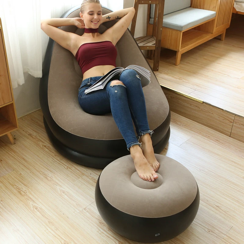 Gmart Minimalist Design Upholstery Salon Sofa Furniture Exterior Brown Large L Shape 2 In 1 Washable Jacquard Inflatable Sofa