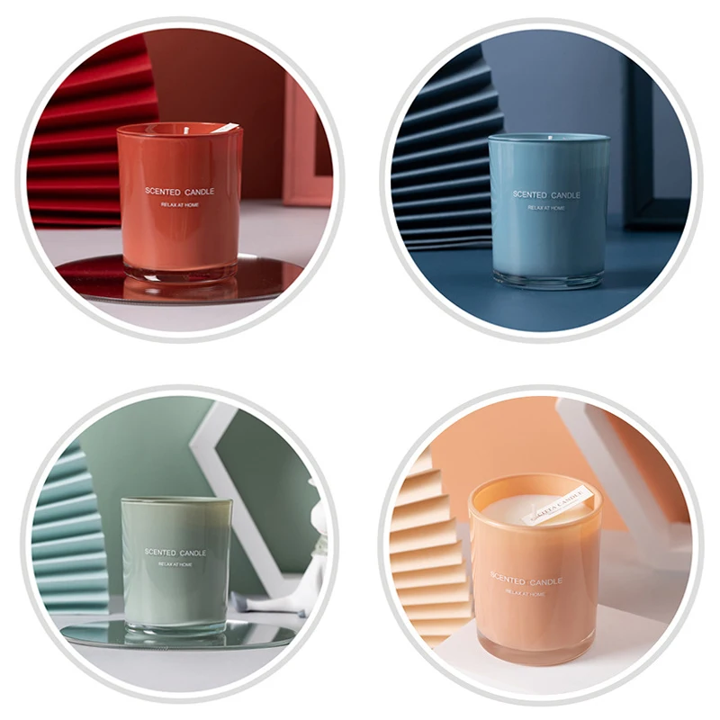 Soy wax candles in bulk scented Custom LOGO Amazon Wholesale Transparent Glass Jar Scented Candles