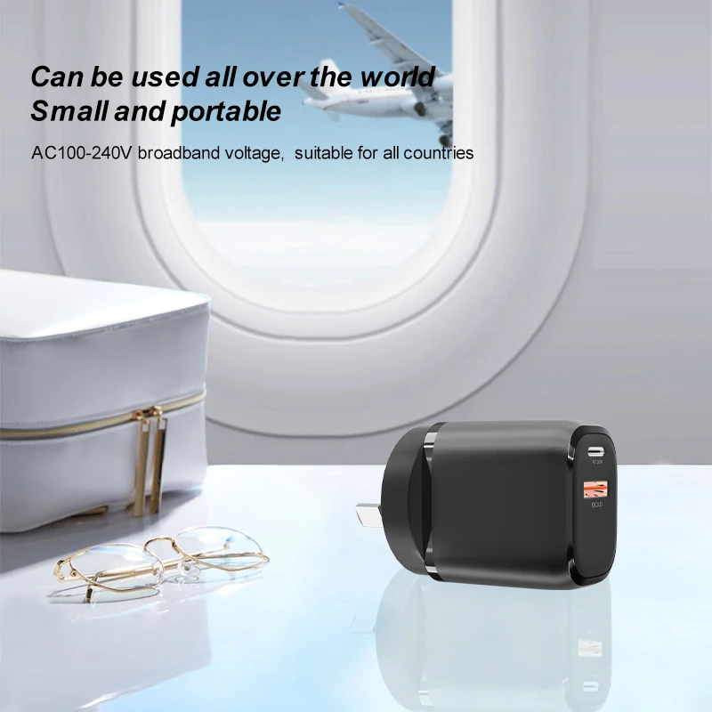 Горячая Распродажа AU 20 Вт Быстрое зарядное устройство Type-c + USB адаптер