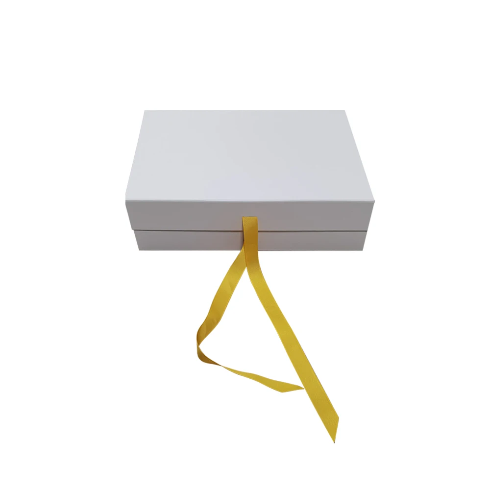 Wholesale Luxury Gift Packaging Foldable Magnetic Gift Box With Ribbon Closure Paper Box Packaging for Wedding Gift