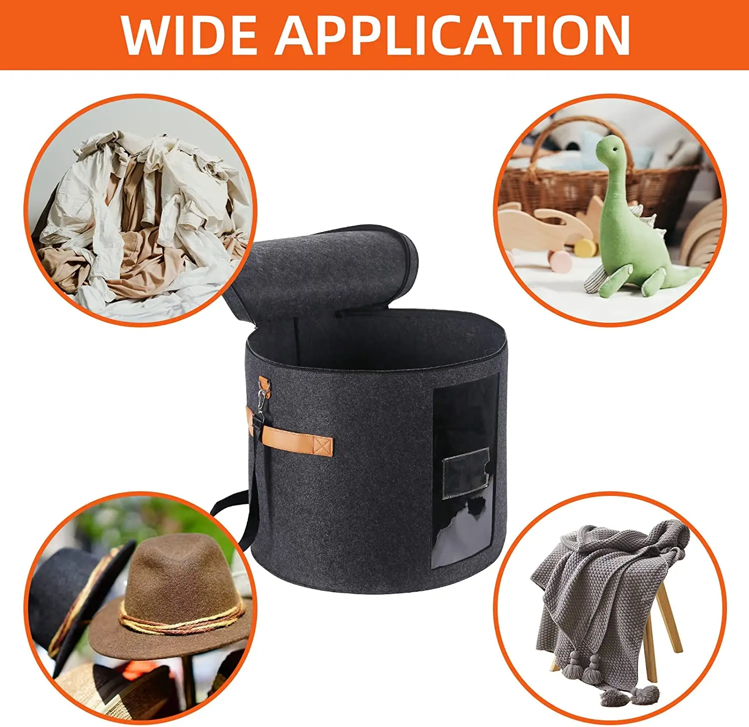 Multifunctional folding Felt Storage box Hat Wardrobe storage basket