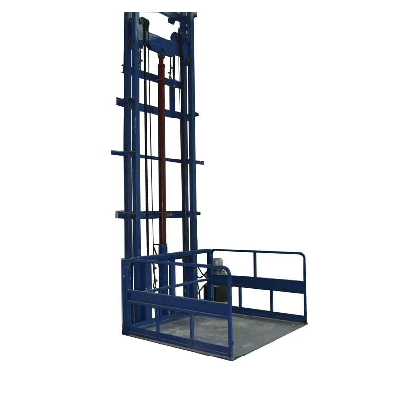 Cheap hydraulic leading-rail cargo lift platform made as requirements