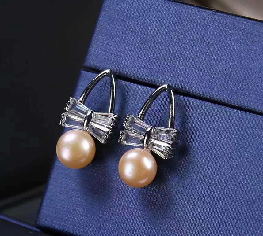 Fashion Button Freshwater Cultured Pearl Earring Pearl Stud Earrings Real Fresh Water Pearl Earrings