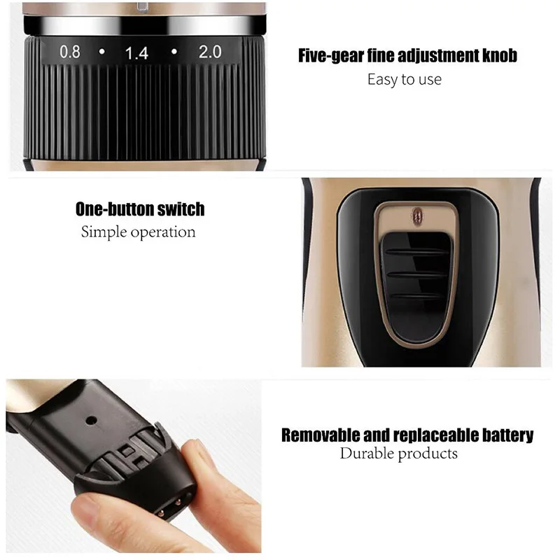 Shaver Grooming Shears Low Noise Rechargeable Cordless Electric Quiet Hair Clipped Machine Set for men trimmer head