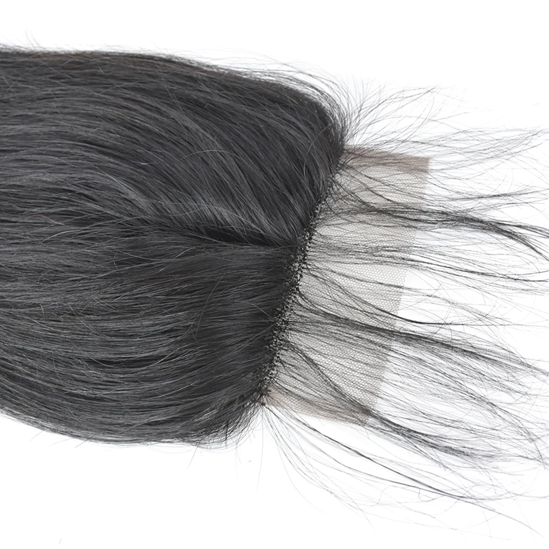 cheap 10A Grade Brazilian 100% human hair black color 4x4x1 closure 4x4 lace closure t part lace closure